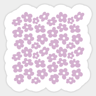 Aesthetic Mauve Flowers Retro Daisy Sticker